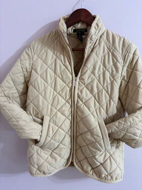 Lauren Ralph Lauren Quilted Cream Puffer Jacket